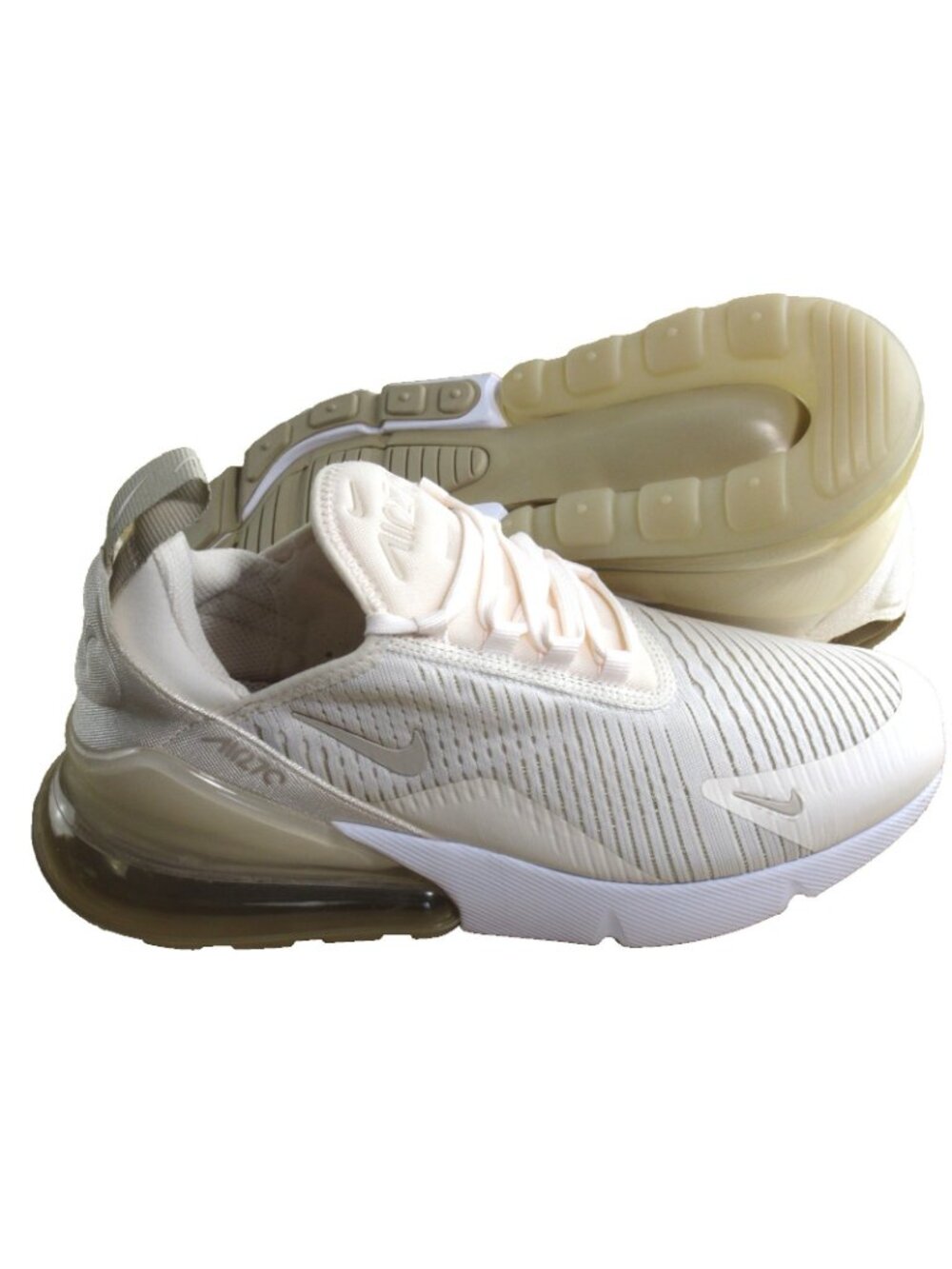 Women's Nike Air Max 270 Running Shoes Chalk Sanddrift Linen White Size 9.5 NIB - Picture 2 of 7